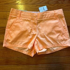 J.Crew City Fit Chino Shorts Orange Pockets Belted Summer Casual Size 2 NWT